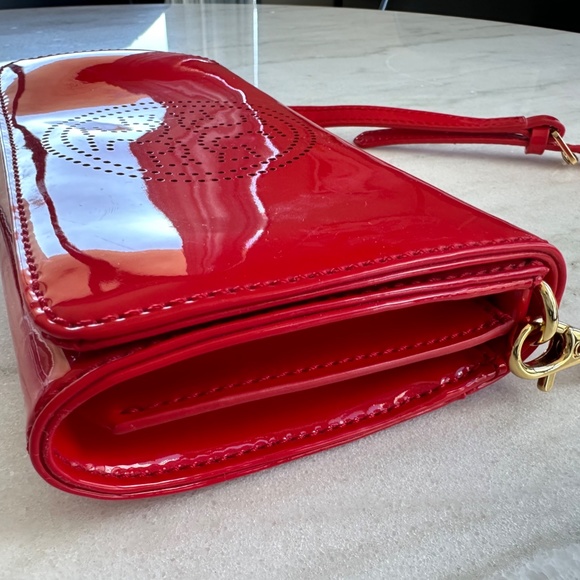 Tory Burch Red Patent Leather Crossbody Purse - Picture 5 of 14
